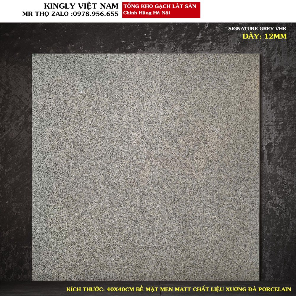 Gạch lát sân 40x40 Ấn Độ  SIGNATURE GREY